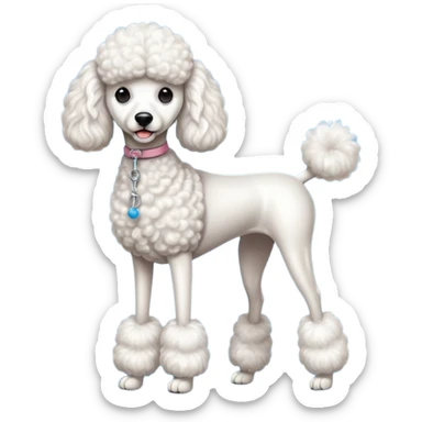 Poodle with very very long legs sticker