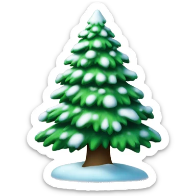 snowed on christmas tree sticker
