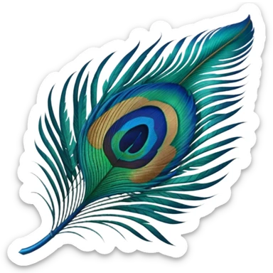 Peacock feather imoj sticker