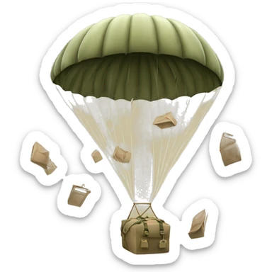 The letters “Raid” under and army parachute falling from the sky sticker