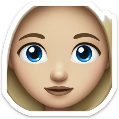 a plump girl with blue eyes and dark hair sticker