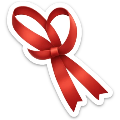 Red ribbon bow sticker