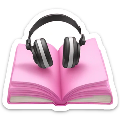 Pink Book with head phones sticker