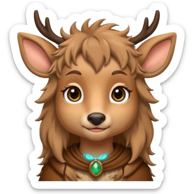 Adult Cute Druid human like fawn sticker