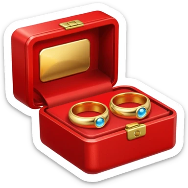 Couple of ring in red box sticker
