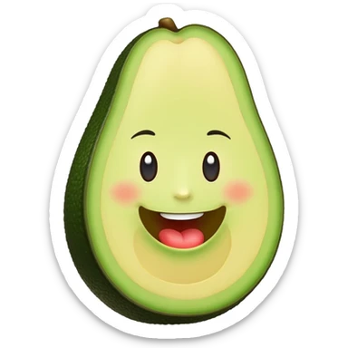 Avocado with lips sticker