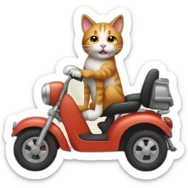 cat riding car  sticker