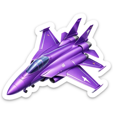 Sparkly purple fighter jet sticker