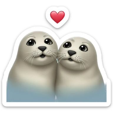 two seals in love  sticker