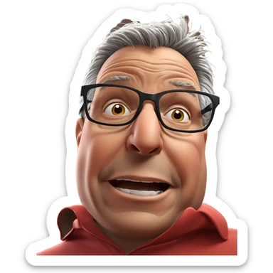 old man with glasses indoors sticker