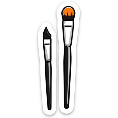 Makeup brush beauty tool sticker
