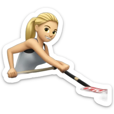 ohio state buckeyes blond woman with pony tail rower in a boat sticker