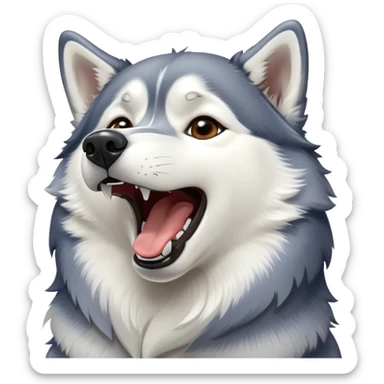 Husky howling in celebration sticker