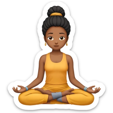 black girl meditating sticker