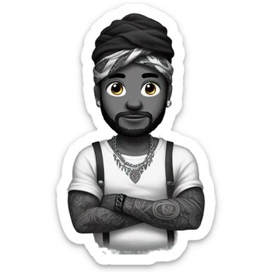 bandana arms crossed cool tattoos sticker