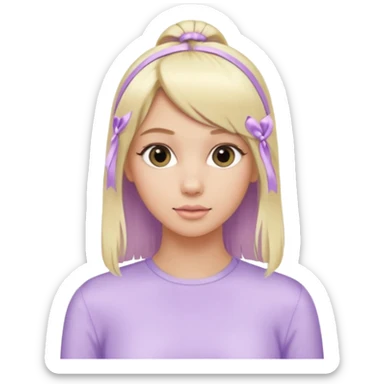 pastel lilac satin hair tie worn on blonde hair sticker