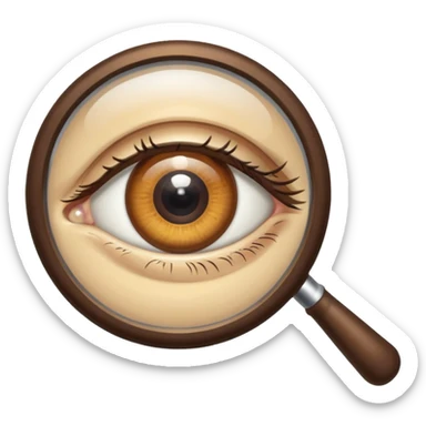magnifying glass with eye sticker