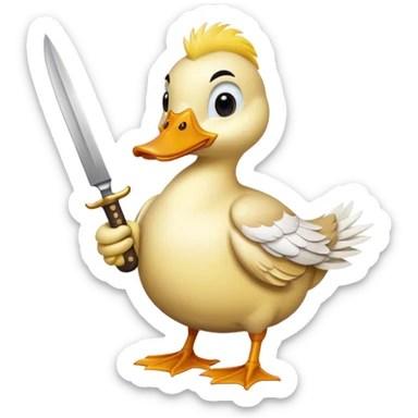 CREA UN PATO SOSTENIENDO UN CUCHILLO sticker