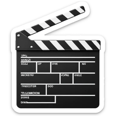 absolute minimalist movie clapperboard, just a rectangle with one diagonal line, clean design sticker