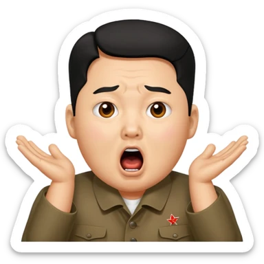 Kim Jon un qui est choqué en ouvrant la bouche sticker