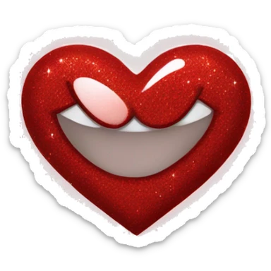 Red sparkling heart sticker
