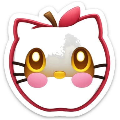 Hello kitty face inside apple sticker