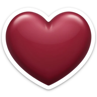 A maroon heart sticker