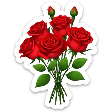 beautiful bouquet of red roses sticker