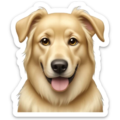 Blonde dog with me sticker