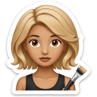 Girlwith  hairstyle tools  sticker