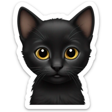 Small black kitten sticker