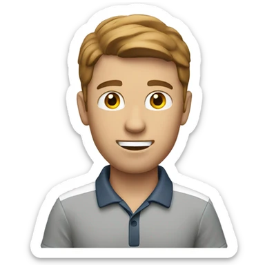 White man playing golf with brown hair  sticker