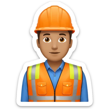 man in orange hi vis vest sticker