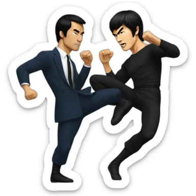 Bruce Lee fighting macron  sticker