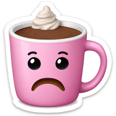 cup of hot cocoa in a pink mug with bows on it sticker