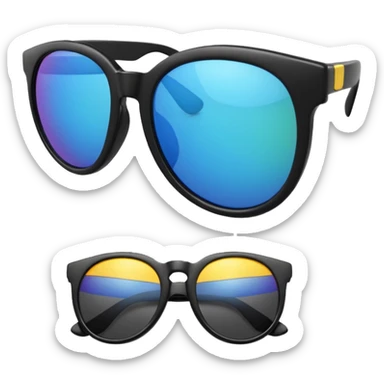 3d style sunglasses blak sticker