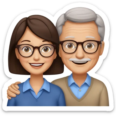 Older Couple with women brunettes sticker