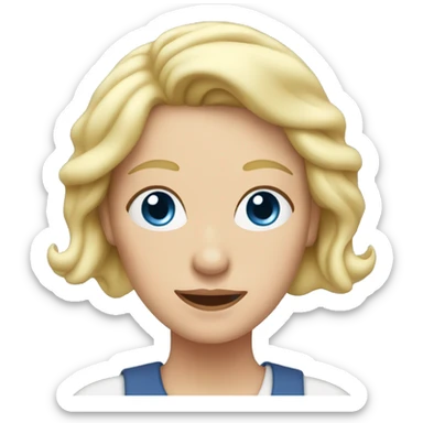 Blond blue eyes mom with earplugs sticker