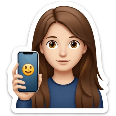 긴 갈색머리에 아이폰17프로를 들고있어 sticker