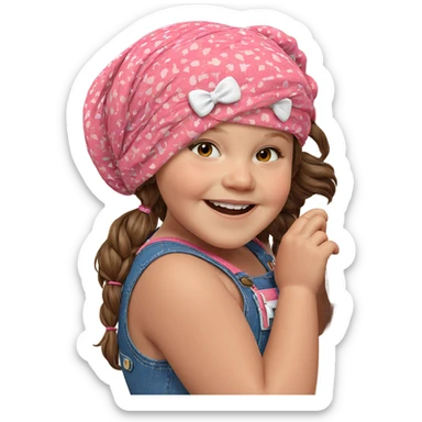 smiling girl with brown hair sticker