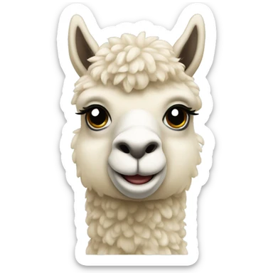 Cream alpaca sticker