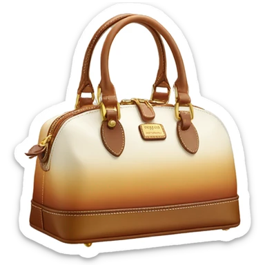 Realistic cream to tan ombre dooney and bourke satchel purse.  sticker