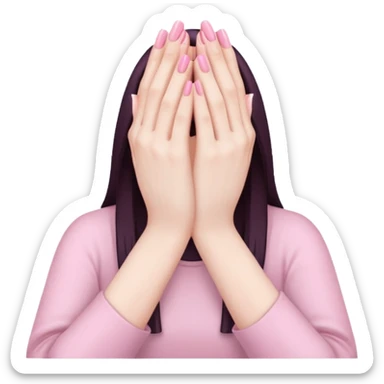 Make hands in a praying motion.
with very girly pink tones. sticker