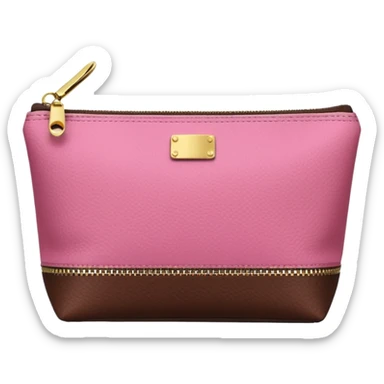 pink and brown modern makeup bag sticker