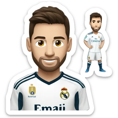 Messi Ronaldo with Real Madrid Jersey sticker