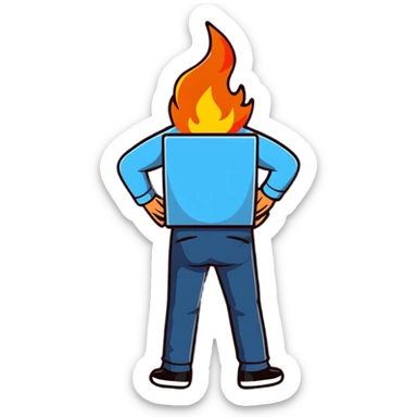 Jeff Bezos with his butt on fire sticker
