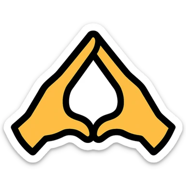 two hands forming a pyramid with their fingers sticker