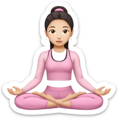 asian yoga girl light pink clothes  sticker