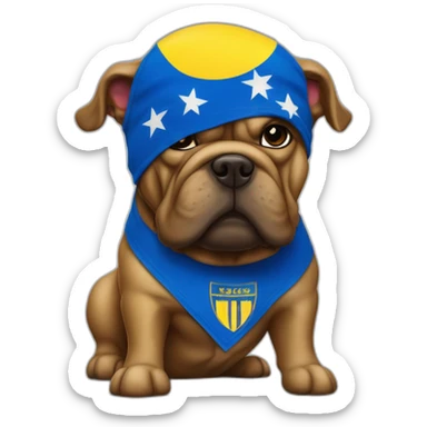 Bull dog perro negro con bandera Ud las Palmas football sticker