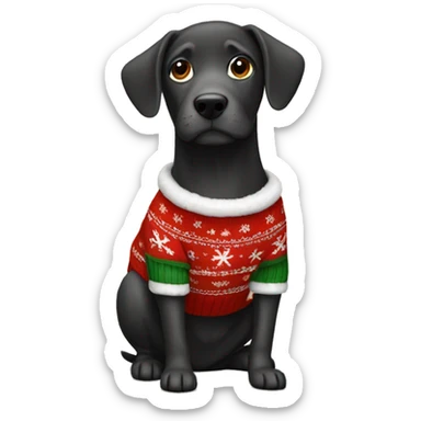 dog wearing a christmas sweater  sticker